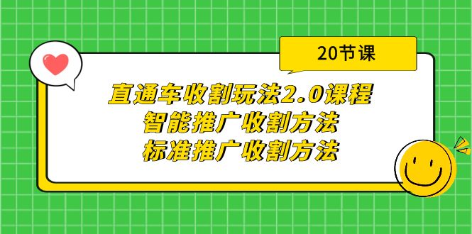 (9692期)直通车收割玩法2.0课程:智能推广收割方法+标准推广收割方法(20节课)-轻创社项目网