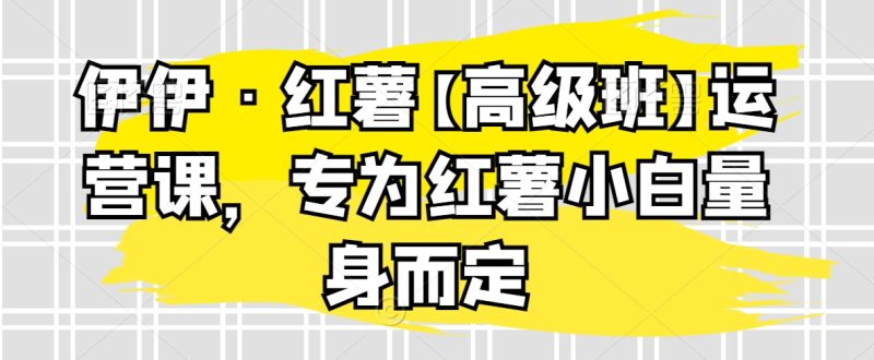 伊伊·红薯【高级班】运营课,专为红薯小白量身而定-轻创社项目网