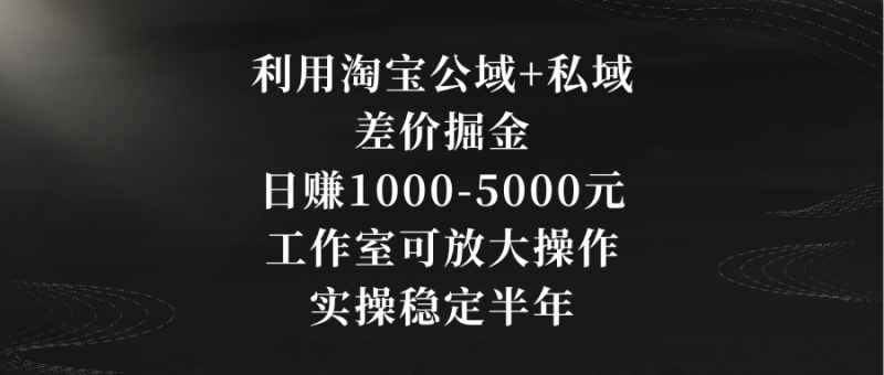 （8952期）利用淘宝公域+私域差价掘金，日赚1000-5000元，工作室可放大操作，实操-轻创社项目网