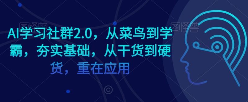 AI学习社群2.0,从菜鸟到学霸,夯实基础,从干货到硬货,重在应用-轻创社项目网