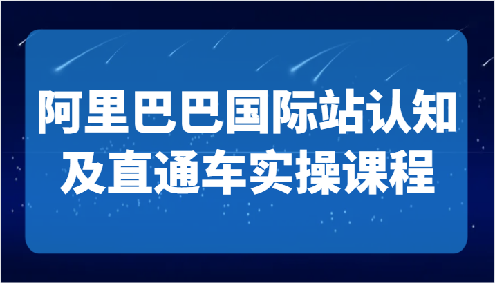 阿里巴巴国际站认知及直通车实操课-国际地产逻辑、国际站运营定位、TOP商家运营思路-轻创社项目网