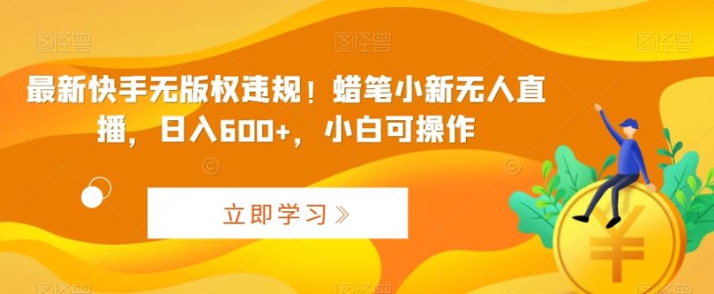 最新快手无版权违规!蜡笔小新无人直播,日入600+,小白可操作-轻创社项目网