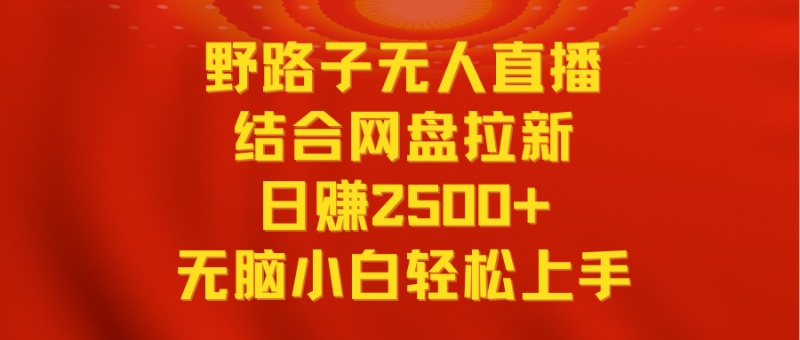 (9025期)无人直播野路子结合网盘拉新,日赚2500+多平台变现,小白无脑轻松上手操作-轻创社项目网