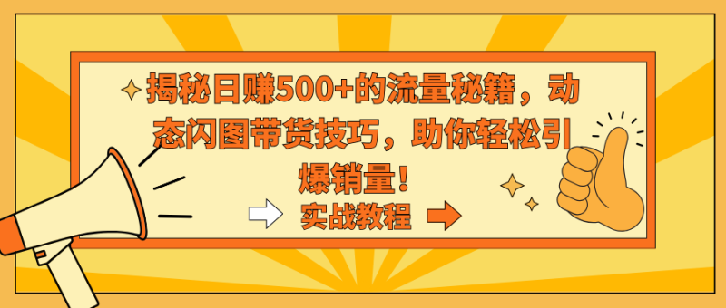 (9058期)揭秘日赚500+的流量秘籍,动态闪图带货技巧,助你轻松引爆销量!-轻创社项目网
