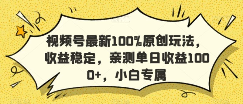 视频号最新100%原创玩法,收益稳定,亲测单日收益1000+,小白专属-轻创社项目网