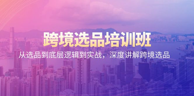 (9143期)跨境选品培训班:从选品到底层逻辑到实战,深度讲解跨境选品-轻创社项目网