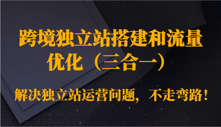 跨境独立站搭建和流量优化(三合一)解决独立站运营问题,不走弯路!-轻创社项目网