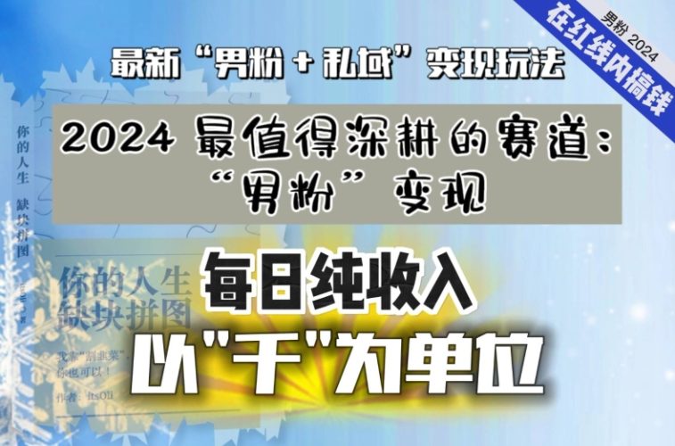【私域流量最值钱】把“男粉”流量打到手,你便有无数种方法可以轻松变现,每日纯收入以“千”为单位-轻创社项目网