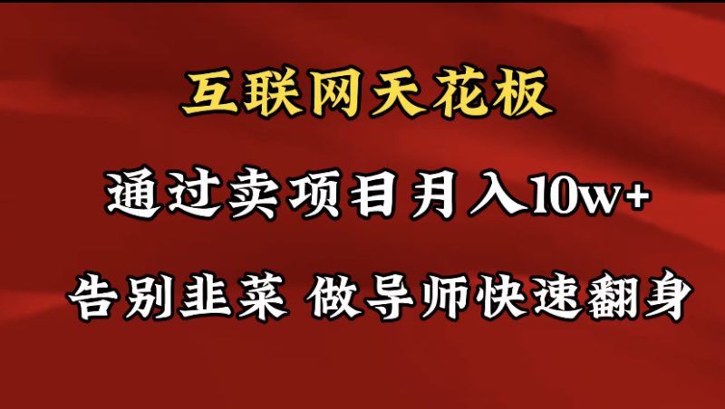 (9201期)导师训练营互联网的天花板,让你告别韭菜,通过卖项目月入10w+,一定要-轻创社项目网