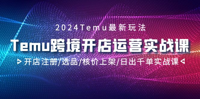 (9208期)2024Temu跨境开店运营实战课,开店注册/选品/核价上架/日出千单实战课-轻创社项目网