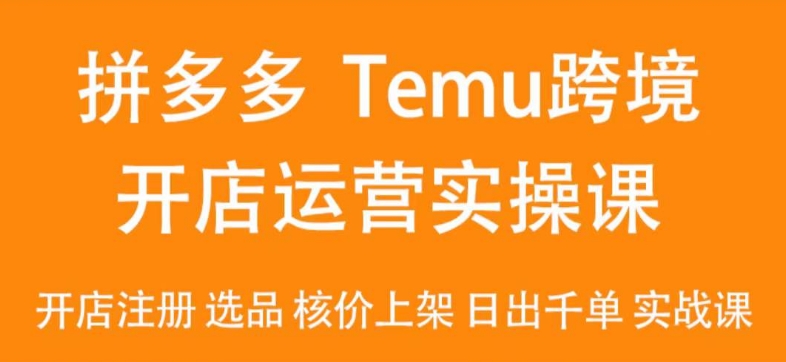 2024Temu最新玩法,Temu跨境开店运营实操课,开店注册/选品/核价上架/日出千单实战课-轻创社项目网