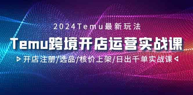 2024Temu跨境开店运营实战课,开店注册/选品/核价上架/日出千单实战课-轻创社项目网
