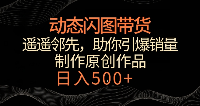 动态闪图带货,遥遥领先,冷门玩法,助你轻松引爆销量,日赚500+-轻创社项目网