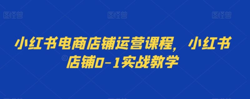 小红书电商店铺运营课程,小红书店铺0-1实战教学-轻创社项目网