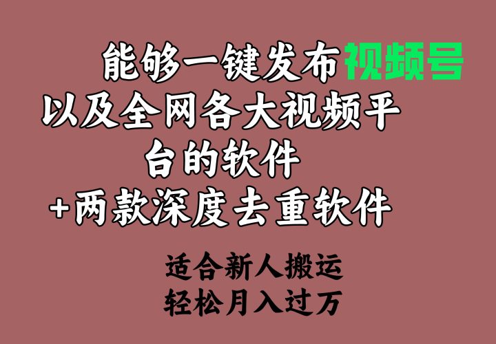 (9319期)能够一键发布视频号以及全网各大视频平台的软件+两款深度去重软件 适合-轻创社项目网