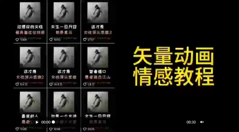 (9334期)矢量动画情感教程:高点赞涨粉,适合情感、思维、创业教育等赛道-轻创社项目网