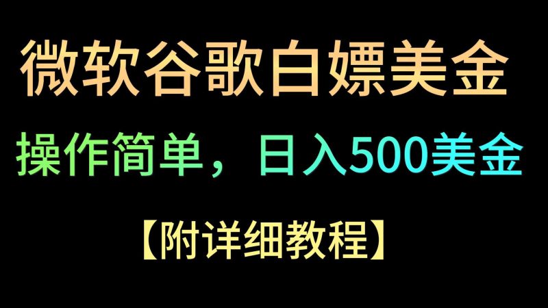 微软谷歌项目3.0,轻松日赚500+美金,操作简单,小白也可轻松入手!-轻创社项目网