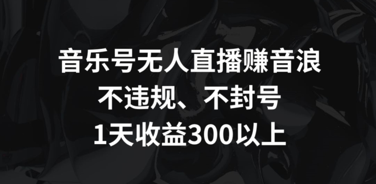 音乐号无人直播赚音浪,不违规、不封号,1天收益300+-轻创社项目网