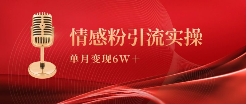 (9473期)单月变现6w+,情感粉引流变现实操课-轻创社项目网