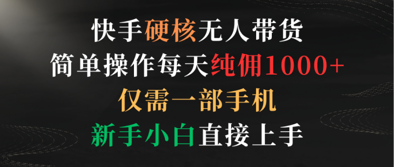 (9475期)快手硬核无人带货,简单操作每天纯佣1000+,仅需一部手机,新手小白直接上手-轻创社项目网