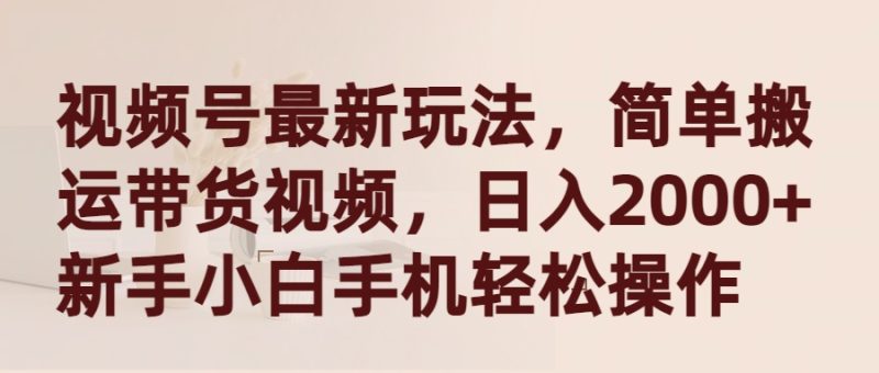 (9486期)视频号最新玩法,简单搬运带货视频,日入2000+,新手小白手机轻松操作-轻创社项目网
