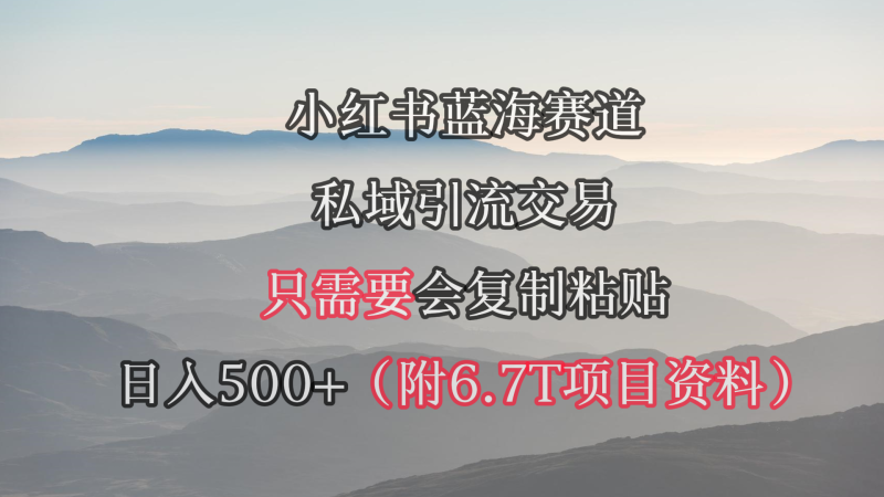 (9487期)小红书短剧赛道,私域引流交易,会复制粘贴,日入500+(附6.7T短剧资源)-轻创社项目网
