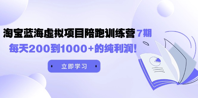 (9541期)黄岛主《淘宝蓝海虚拟项目陪跑训练营7期》每天200到1000+的纯利润-轻创社项目网