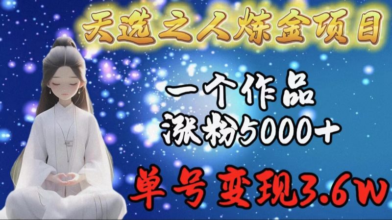 (9693期)天选之人炼金项目,一个作品涨粉5000+,单号变现3.6w-轻创社项目网