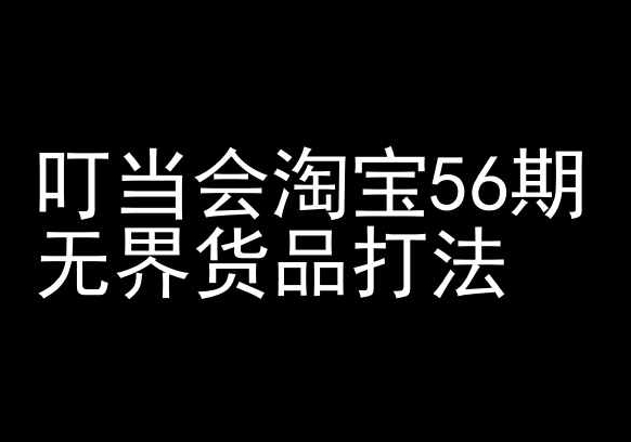 叮当会淘宝56期:无界货品打法-淘宝开店教程-轻创社项目网