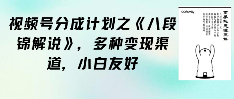 (9537期)视频号分成计划之《八段锦解说》,多种变现渠道,小白友好(教程+素材)-轻创社项目网