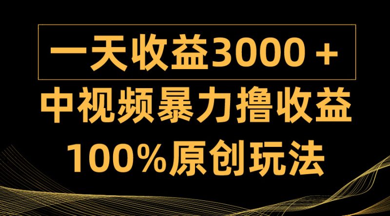 (9696期)中视频暴力撸收益,日入3000+,100%原创玩法,小白轻松上手多种变现方式-轻创社项目网