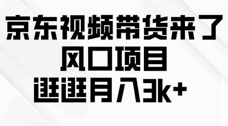 (10025期)京东短视频带货来了,风口项目,逛逛月入3k+-轻创社项目网