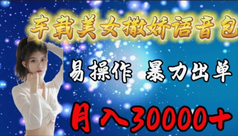 (9710期)车载女生撒娇语音包,易操作,暴力出单,月入30000+-轻创社项目网