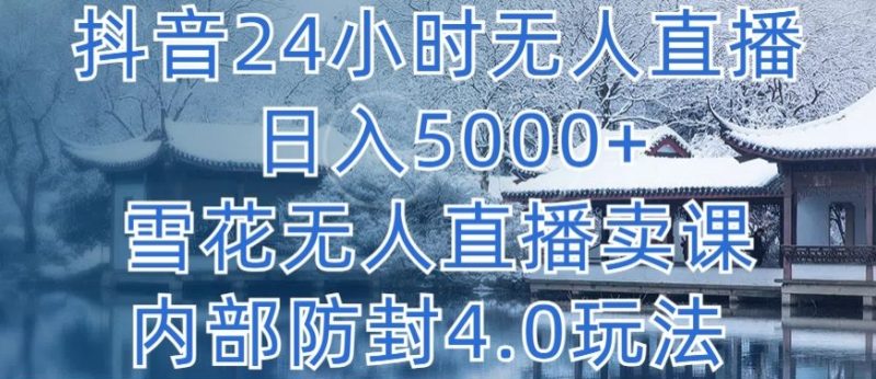 抖音24小时无人直播 日入5000+,雪花无人直播卖课,内部防封4.0玩法【揭秘】-轻创社项目网
