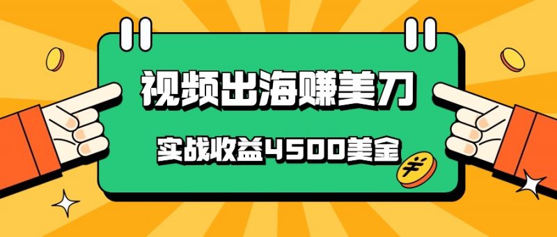 国内爆款视频出海赚美刀,实战收益4500美金,批量无脑搬运,无需经验直接上手-轻创社项目网