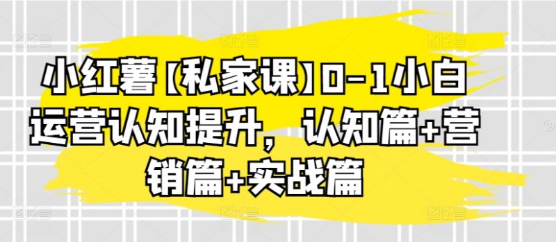 小红薯【私家课】0-1小白运营认知提升,认知篇+营销篇+实战篇-轻创社项目网