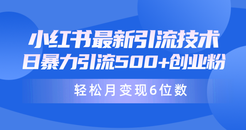 (9871期)日引500+月变现六位数24年最新小红书暴力引流兼职粉教程-轻创社项目网