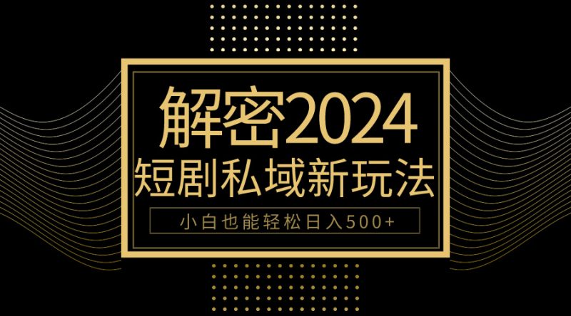 (9951期)10分钟教会你2024玩转短剧私域变现,小白也能轻松日入500+-轻创社项目网