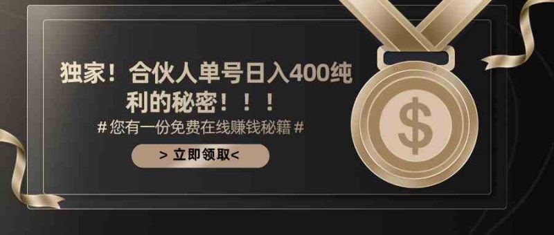 (10028期)合伙人广告撸金最新玩法,每天单号400纯利-轻创社项目网