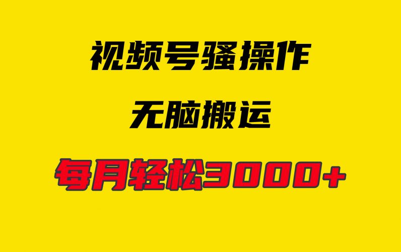 (9968期)4月最新视频号无脑爆款玩法,挂机纯搬运,每天轻松3000+-轻创社项目网