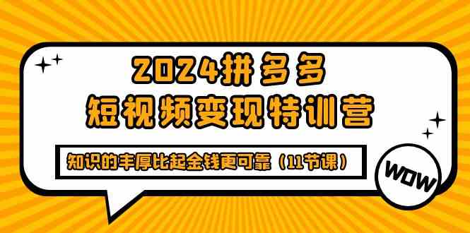 2024拼多多短视频变现特训营,知识的丰厚比起金钱更可靠(11节课)-轻创社项目网