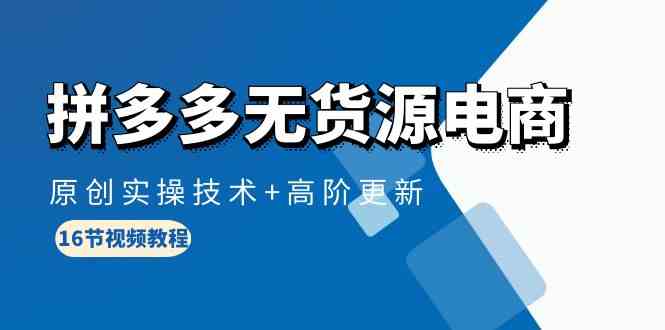 (10015期)拼多多无货源电商,原创实操技术+高阶更新(16节视频教程)-轻创社项目网
