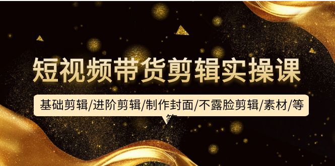 (9887期)短视频带货剪辑实操课:基础剪辑/进阶剪辑/制作封面/不露脸剪辑/素材/等等-轻创社项目网