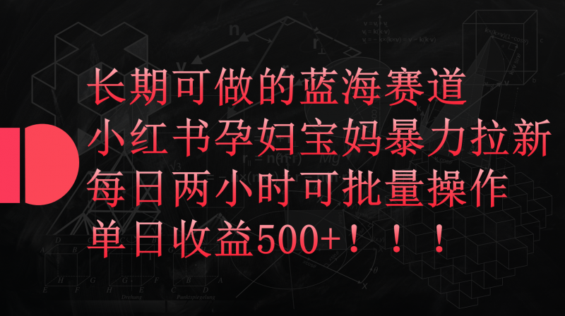 (9952期)小红书孕妇宝妈暴力拉新玩法,每日两小时,单日收益500+-轻创社项目网
