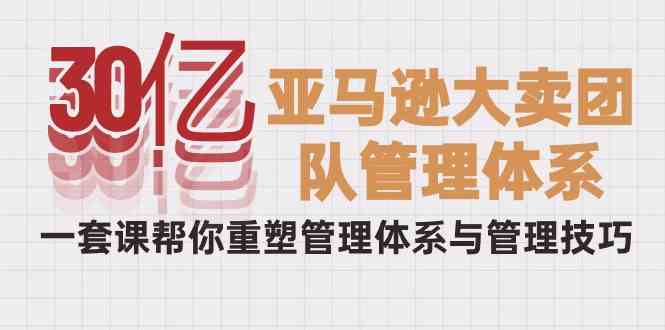 (10178期)30亿-亚马逊大卖团队管理体系,一套课帮你重塑管理体系与管理技巧-轻创社项目网