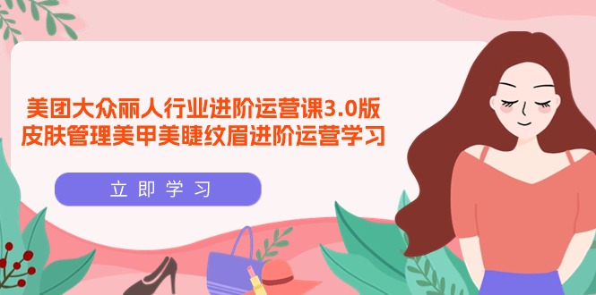 (9740期)美团大众-丽人行业 进阶运营课3.0版,皮肤管理美甲美睫纹眉进阶运营学习-轻创社项目网
