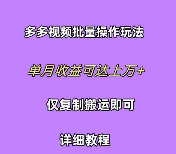 (10029期)拼多多视频带货快速过爆款选品教程 每天轻轻松松赚取三位数佣金 小白必…-轻创社项目网