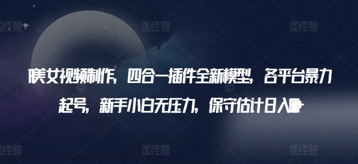 AI美女视频制作,四合一插件全新模型,各平台暴力起号,新手小白无压力,保守估计日入600+【揭秘】-轻创社项目网