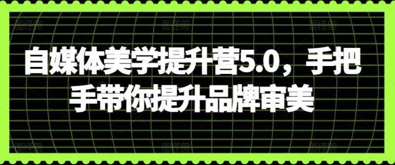 自媒体美学提升营5.0,手把手带你提升品牌审美-轻创社项目网