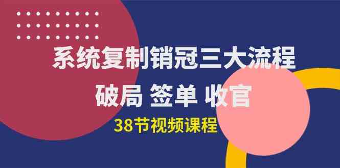 (10171期)系统复制 销冠三大流程,破局 签单 收官(38节视频课)-轻创社项目网